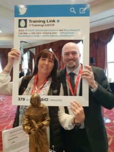 ICB's Allison Wildish with Training Link's Mike Tucker ICB's Allison Wildish with Training Link's Mike Tucker