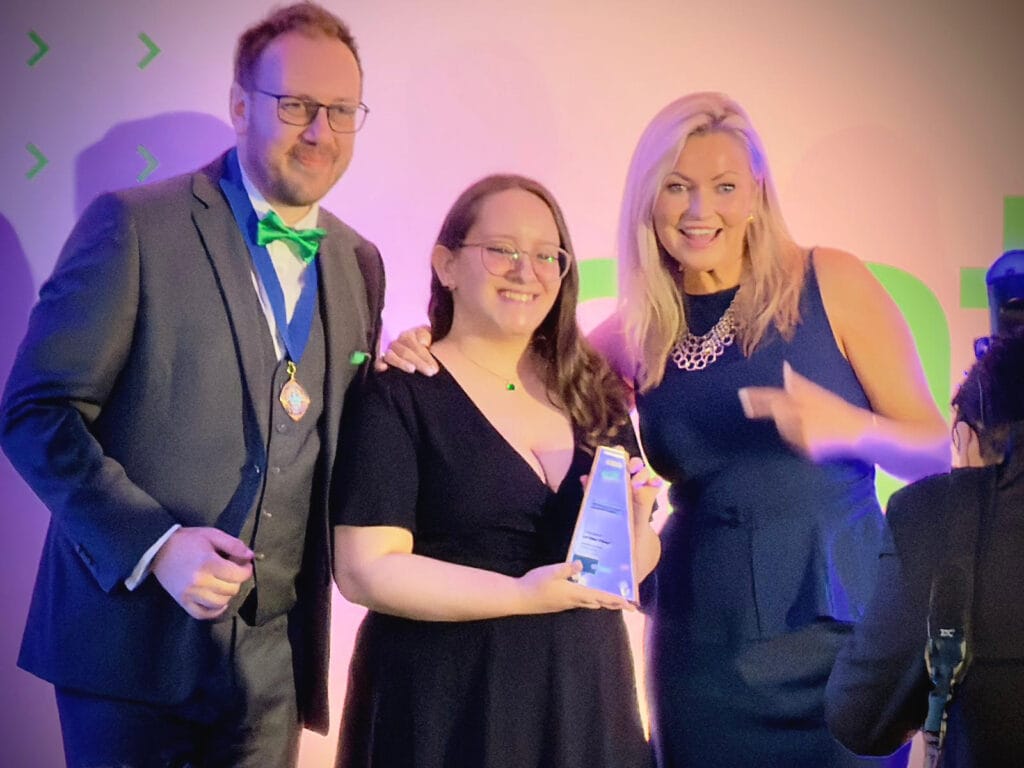 Michaela claims her AAT Student of the Year award Michaela claims her AAT Student of the Year award
